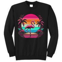 Flamingo Beach Summer Vibes Palm Tree Tropical Summer Sweatshirt