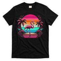Flamingo Beach Summer Vibes Palm Tree Tropical Summer T-Shirt