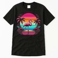 Flamingo Beach Summer Vibes Palm Tree Tropical Summer Tall T-Shirt