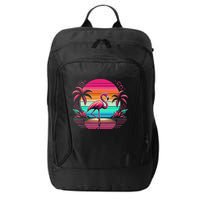 Flamingo Beach Summer Vibes Palm Tree Tropical Summer City Backpack