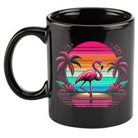 Flamingo Beach Summer Vibes Palm Tree Tropical Summer 11oz C Handle Ceramic Mug