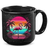Flamingo Beach Summer Vibes Palm Tree Tropical Summer 15oz Campfire Ceramic Mug