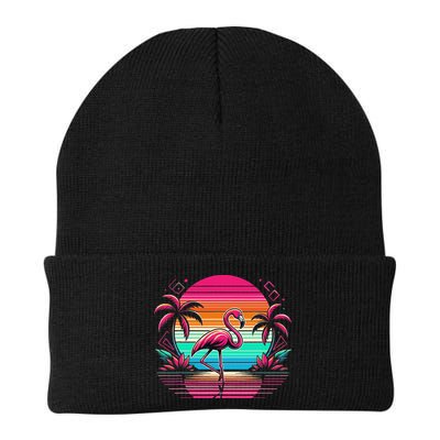 Flamingo Beach Summer Vibes Palm Tree Tropical Summer Beanie