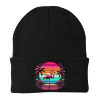 Flamingo Beach Summer Vibes Palm Tree Tropical Summer Beanie