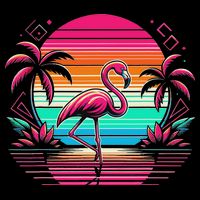 Flamingo Beach Summer Vibes Palm Tree Tropical Summer 16 in Basic Backpack