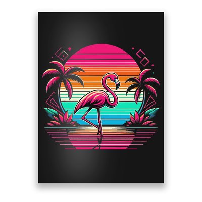 Flamingo Beach Summer Vibes Palm Tree Tropical Summer Poster