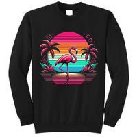 Flamingo Beach Summer Vibes Palm Tree Tropical Summer Tall Sweatshirt