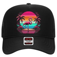 Flamingo Beach Summer Vibes Palm Tree Tropical Summer Trucker Hat