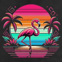Flamingo Beach Summer Vibes Palm Tree Tropical Summer Trucker Hat