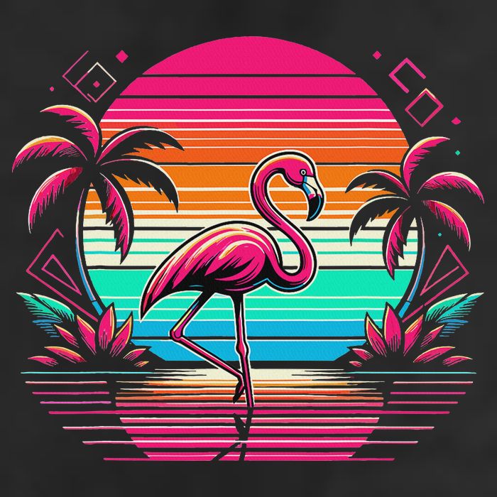 Flamingo Beach Summer Vibes Palm Tree Tropical Summer Trucker Hat