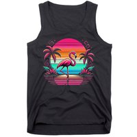 Flamingo Beach Summer Vibes Palm Tree Tropical Summer Tank Top