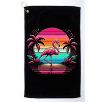 Flamingo Beach Summer Vibes Palm Tree Tropical Summer Golf Towel