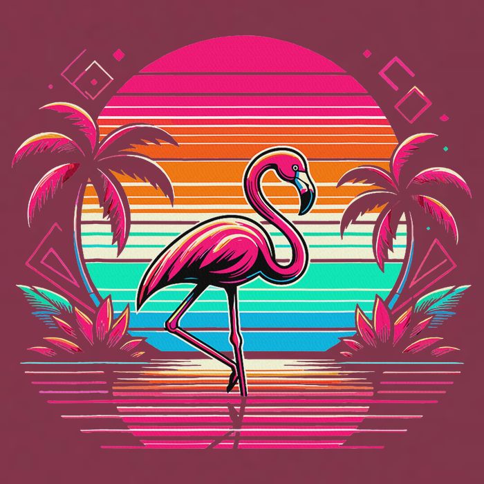 Flamingo Beach Summer Vibes Palm Tree Tropical Summer 16oz Travel Tumbler