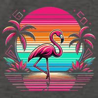 Flamingo Beach Summer Vibes Palm Tree Tropical Summer Vector Backpack