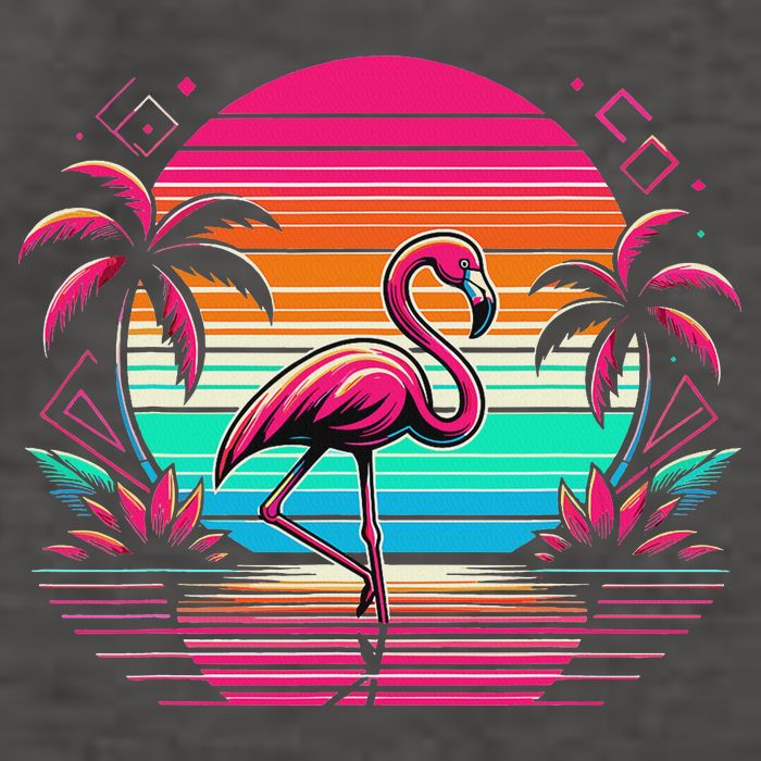 Flamingo Beach Summer Vibes Palm Tree Tropical Summer Vector Backpack