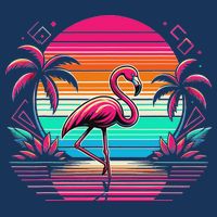Flamingo Beach Summer Vibes Palm Tree Tropical Summer Infant Baby Jersey Bodysuit