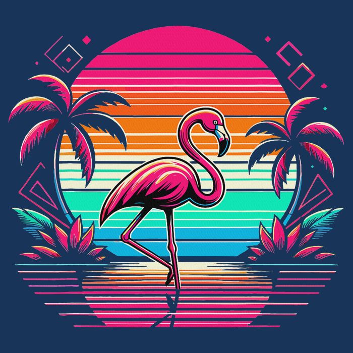 Flamingo Beach Summer Vibes Palm Tree Tropical Summer Infant Baby Jersey Bodysuit