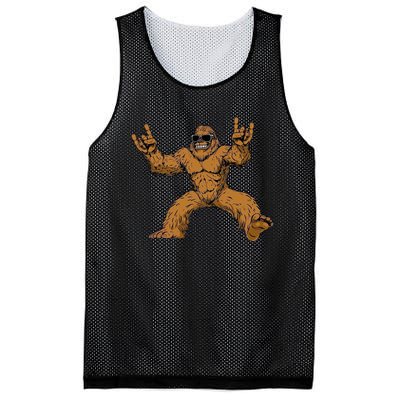 Funny Bigfoot Sasquatch Graphic Rock On Mesh Reversible Basketball Jersey Tank