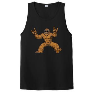 Funny Bigfoot Sasquatch Graphic Rock On PosiCharge Competitor Tank