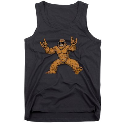 Funny Bigfoot Sasquatch Graphic Rock On Tank Top