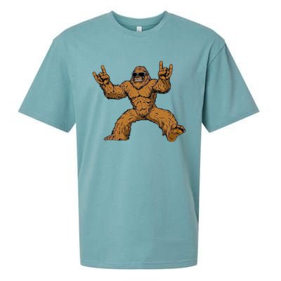 Funny Bigfoot Sasquatch Graphic Rock On Sueded Cloud Jersey T-Shirt