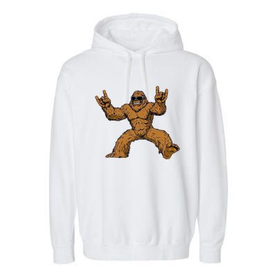 Funny Bigfoot Sasquatch Graphic Rock On Garment-Dyed Fleece Hoodie