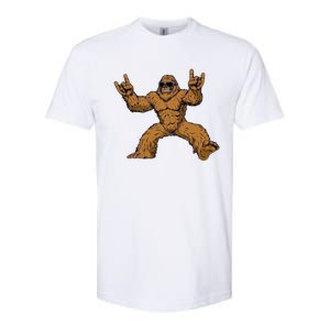 Funny Bigfoot Sasquatch Graphic Rock On Softstyle CVC T-Shirt