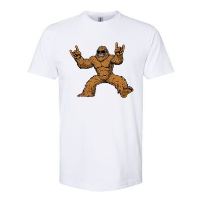 Funny Bigfoot Sasquatch Graphic Rock On Softstyle CVC T-Shirt