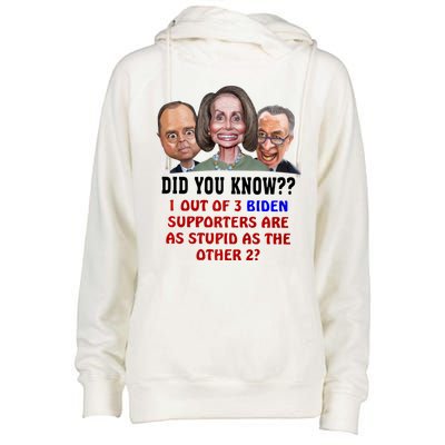 Funny Biden Supporters Are Stupid Anti Biden Democrats Gift Womens Funnel Neck Pullover Hood