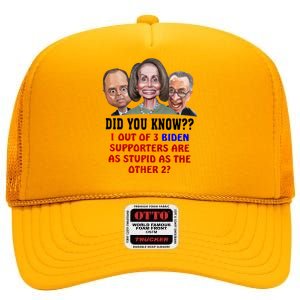 Funny Biden Supporters Are Stupid Anti Biden Democrats Gift High Crown Mesh Back Trucker Hat