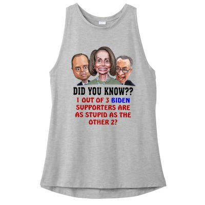 Funny Biden Supporters Are Stupid Anti Biden Democrats Gift Ladies PosiCharge Tri-Blend Wicking Tank