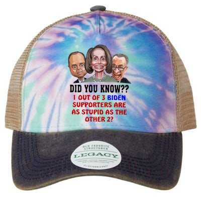 Funny Biden Supporters Are Stupid Anti Biden Democrats Gift Legacy Tie Dye Trucker Hat