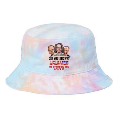 Funny Biden Supporters Are Stupid Anti Biden Democrats Gift Tie Dye Newport Bucket Hat