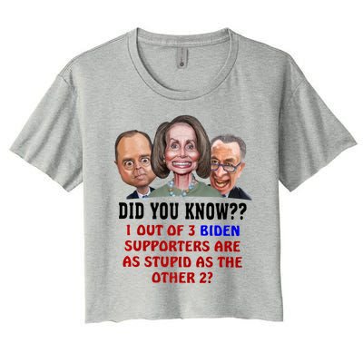 Funny Biden Supporters Are Stupid Anti Biden Democrats Gift Women's Crop Top Tee