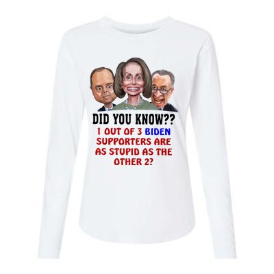 Funny Biden Supporters Are Stupid Anti Biden Democrats Gift Womens Cotton Relaxed Long Sleeve T-Shirt