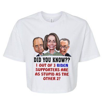 Funny Biden Supporters Are Stupid Anti Biden Democrats Gift Bella+Canvas Jersey Crop Tee