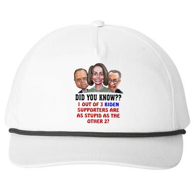 Funny Biden Supporters Are Stupid Anti Biden Democrats Gift Snapback Five-Panel Rope Hat