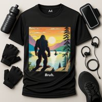 Funny Bigfoot Sasquatch Loch Ness Monster Bruh Cooling Performance Crew T-Shirt