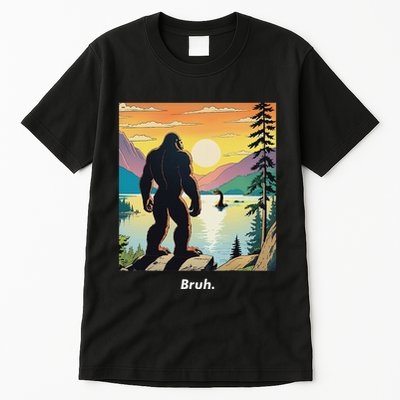Funny Bigfoot Sasquatch Loch Ness Monster Bruh Tall T-Shirt