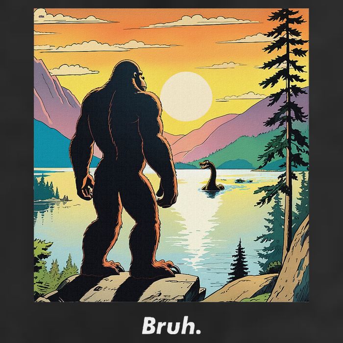 Funny Bigfoot Sasquatch Loch Ness Monster Bruh 25L Jumbo Tote