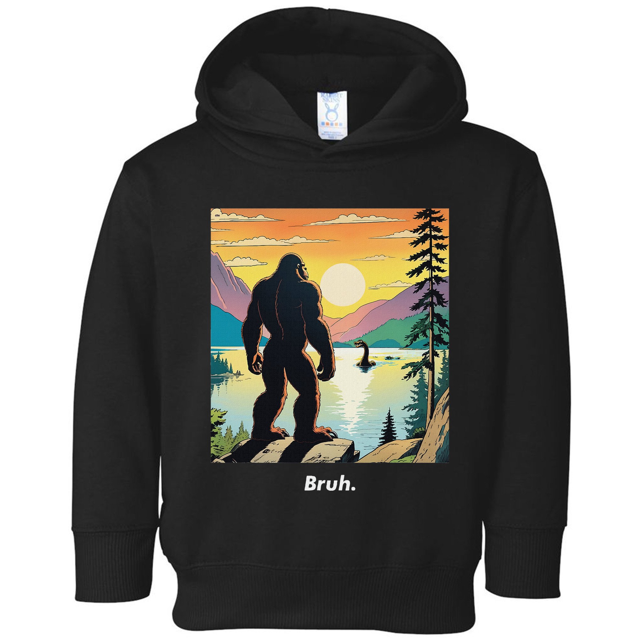Funny Bigfoot Sasquatch Loch Ness Monster Bruh Toddler Hoodie