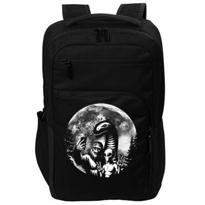 Funny Bigfoot Sasquatch Alien Loch Ness Full Moon Selfie Impact Tech Backpack