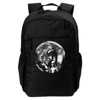 Funny Bigfoot Sasquatch Alien Loch Ness Full Moon Selfie Daily Commute Backpack