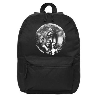 Funny Bigfoot Sasquatch Alien Loch Ness Full Moon Selfie 16 in Basic Backpack