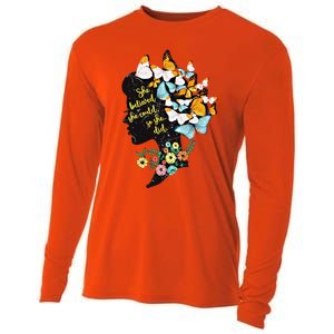 Floral Butterfly She Believed She Could So That She Did Gift Cooling Performance Long Sleeve Crew