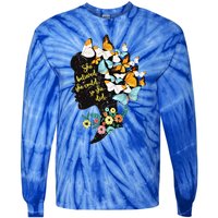 Floral Butterfly She Believed She Could So That She Did Gift Tie-Dye Long Sleeve Shirt