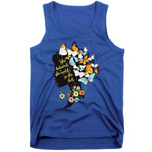 Floral Butterfly She Believed She Could So That She Did Gift Tank Top