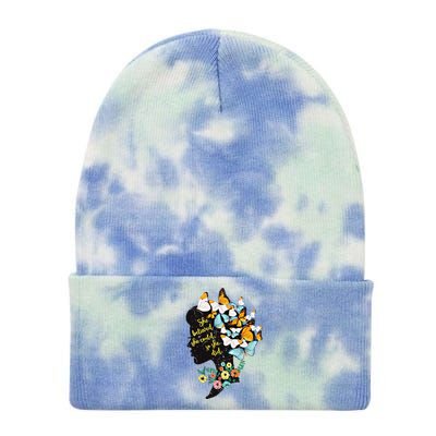 Floral Butterfly She Believed She Could So That She Did Gift Tie Dye 12in Knit Beanie