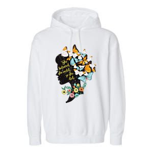 Floral Butterfly She Believed She Could So That She Did Gift Garment-Dyed Fleece Hoodie