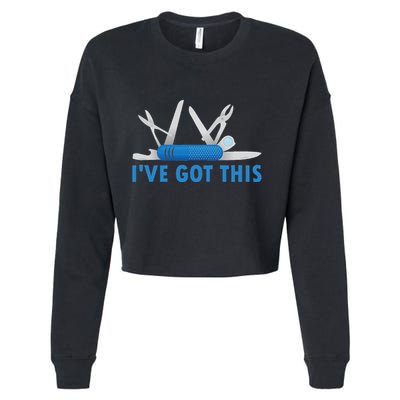 Funny Bladesmith Swiss I’Ve Got This Knife Day Cropped Pullover Crew